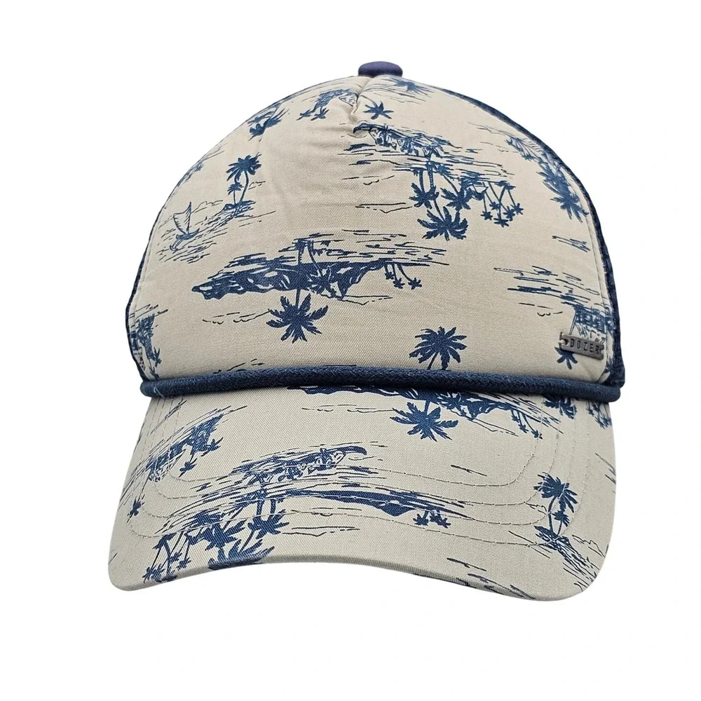 Dozer Kids‎ Youth Trucker Hat Navy Tropical Palm Tree Rope Snapback 54cm